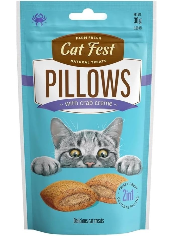 Cat Fest Crab Cream Pillows Cat Treat Crispy & Tender Crab Flavor 30 g From Varmacy - Image 1
